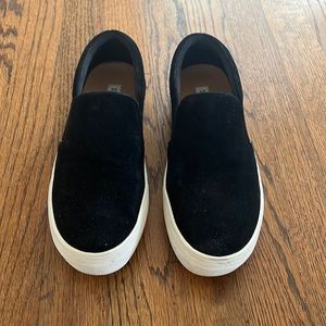 STEVE MADDEN Gills Platform Slip-On Sneakers Size 7 Black Suede